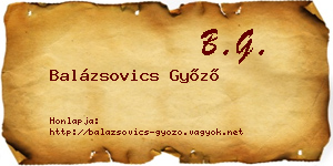 Balázsovics Győző névjegykártya